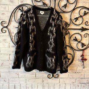 Obey Black and White Patterned Cardigan